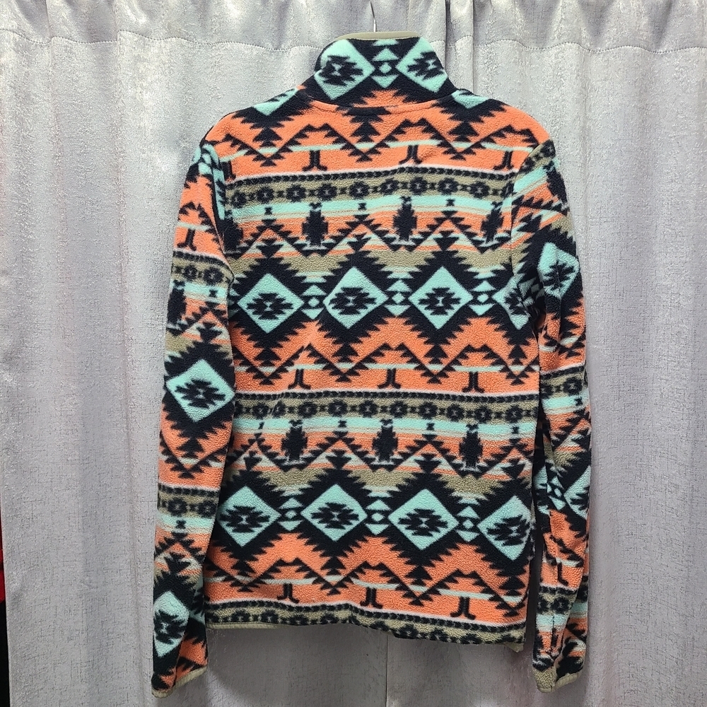 Wesc Polar Fleece Jacket Southwest Aztec Boho Full Zip Y2K 90’s Colorful - Picture 2 of 9